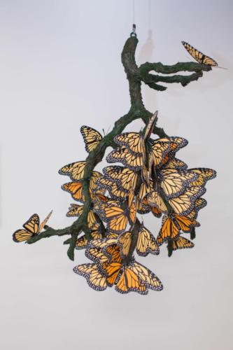Sonia Romero, Monarch Cluster, 2015, dimensions variable, mixed media silkscreen.