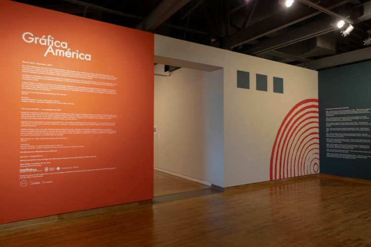 Installation view, Gráfica América, Museum of Latin American Art, Long Beach, CA, March 3-September 1, 2019.